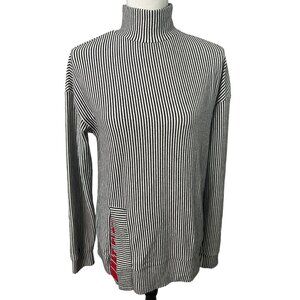 Zara‎ Women’s Small High Neck Striped Blouse Minimalist Preppy Coquette Style